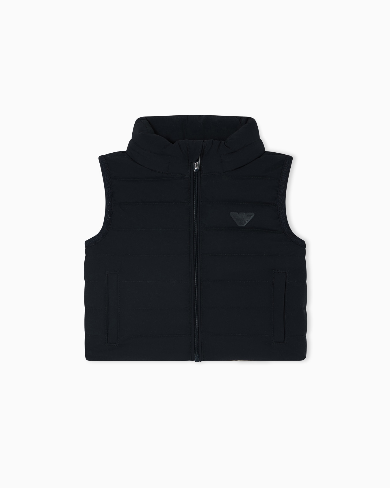 Emporio Armani Dziecięca bezrękawnikowa kamizelka puchowa z naszywką orła - 1