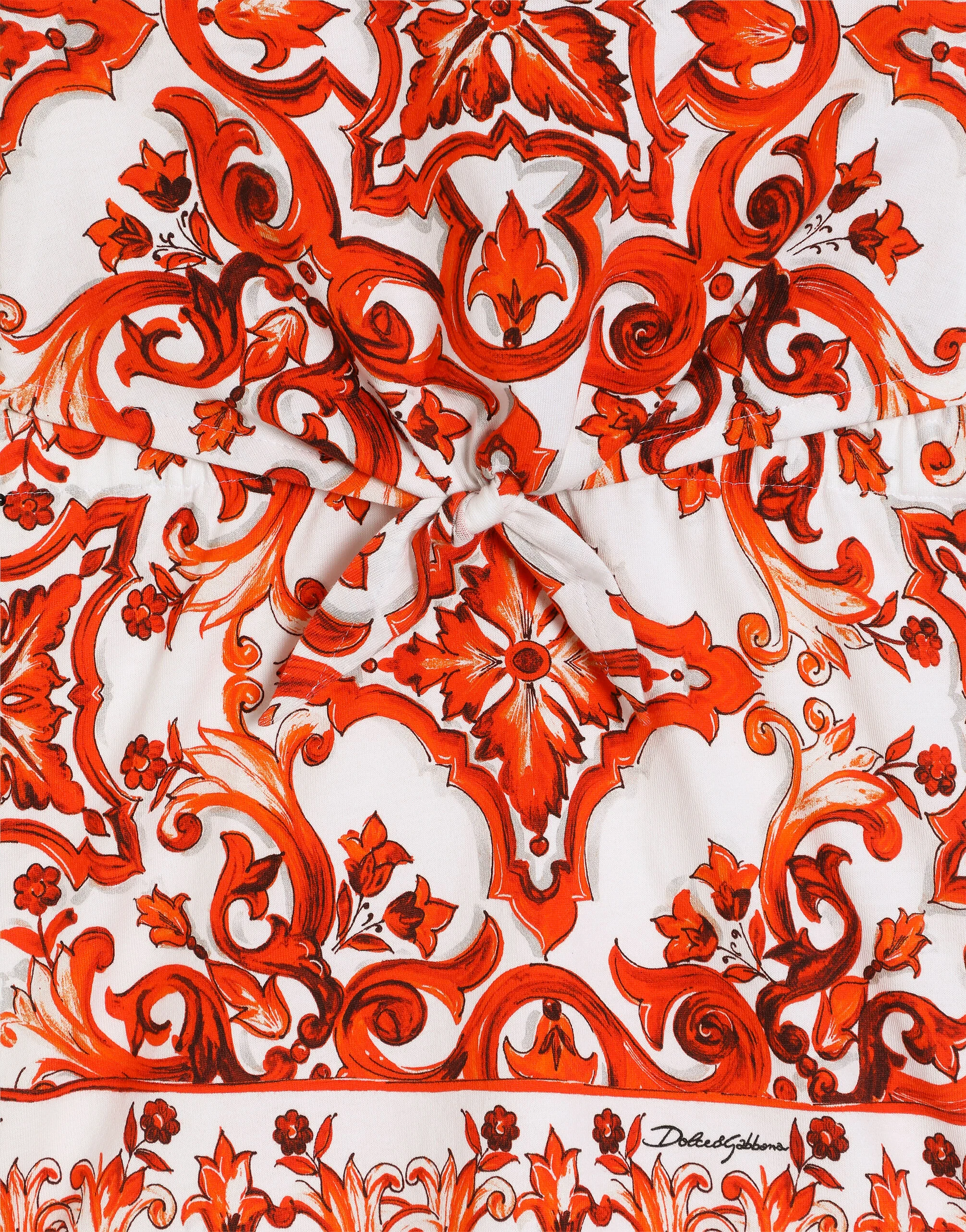 Dolce & Gabbana Kids Girls Majolica-Print Jersey Dress with Trompe-l'œil Top - 4