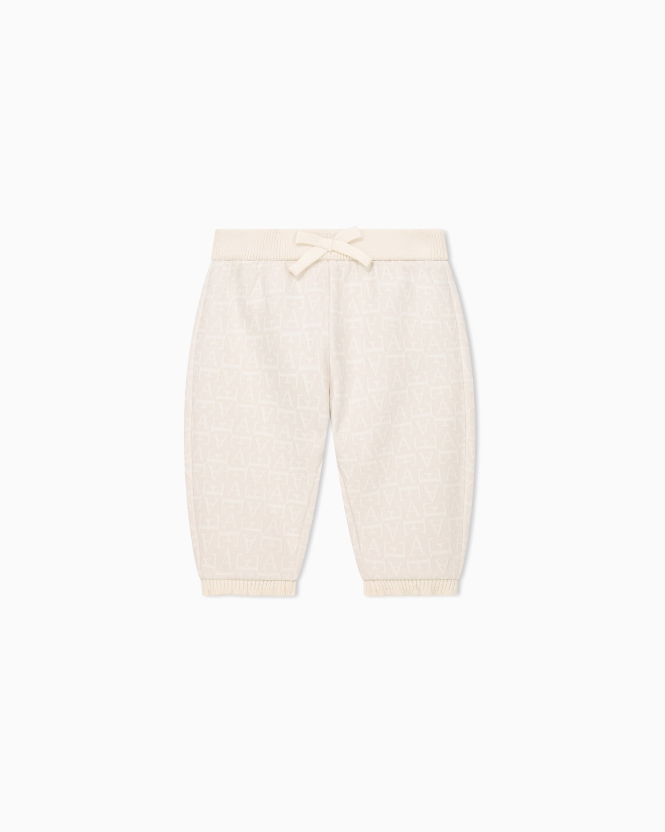 Emporio Armani Dziewczęce spodnie dresowe z żakardu double jersey z kokardą - 1