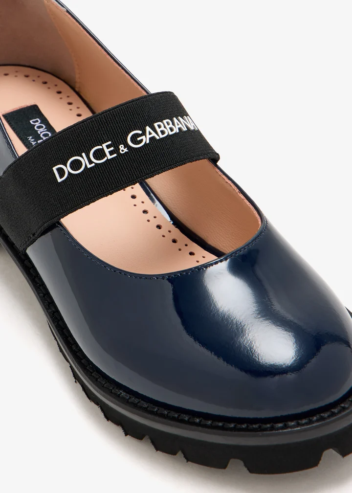 Dolce & Gabbana Kids Girls Patent Leather Ballerina Flats - 3