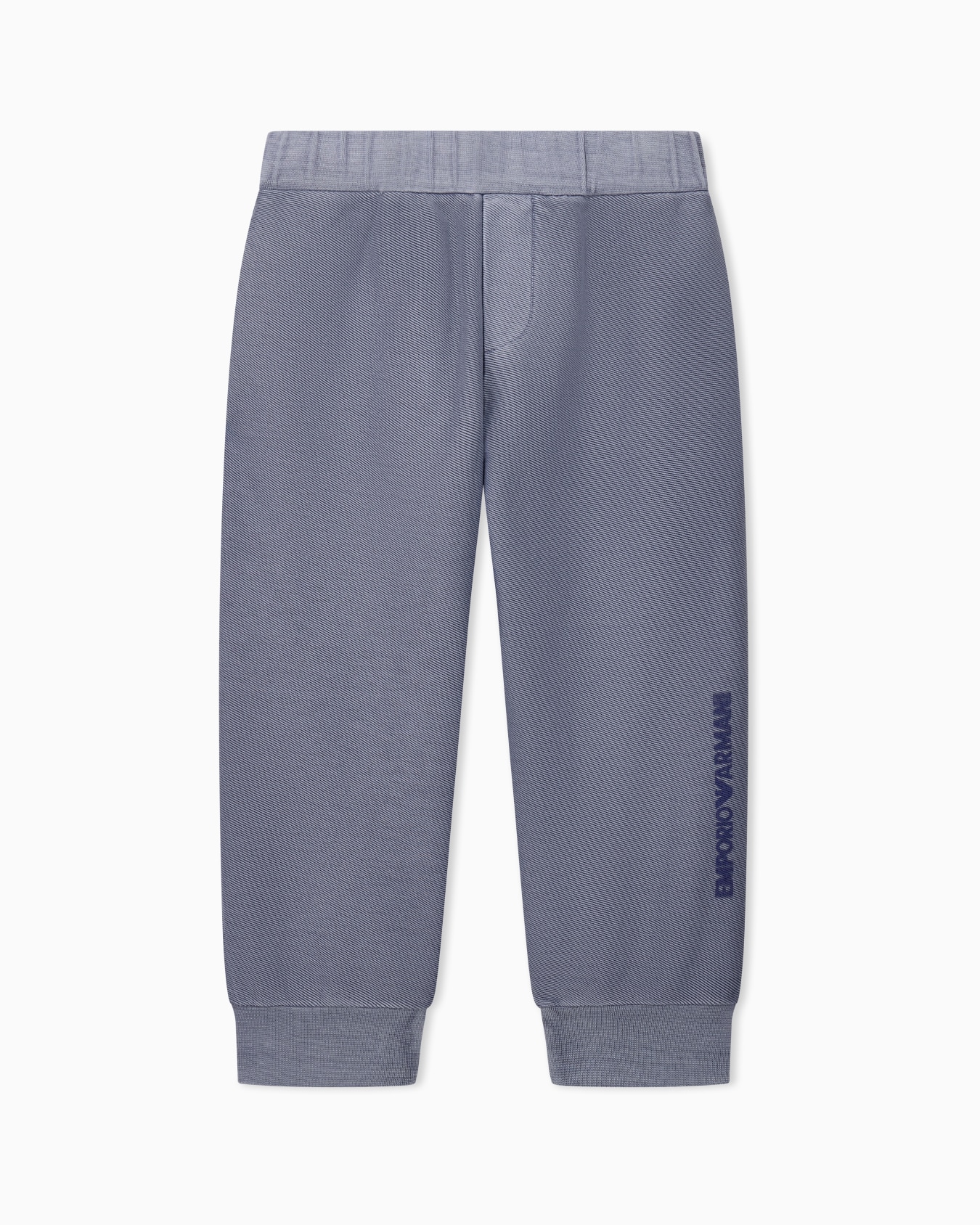 Emporio Armani Dziecięce spodnie dresowe z ukośnego jerseyu delavé - 1