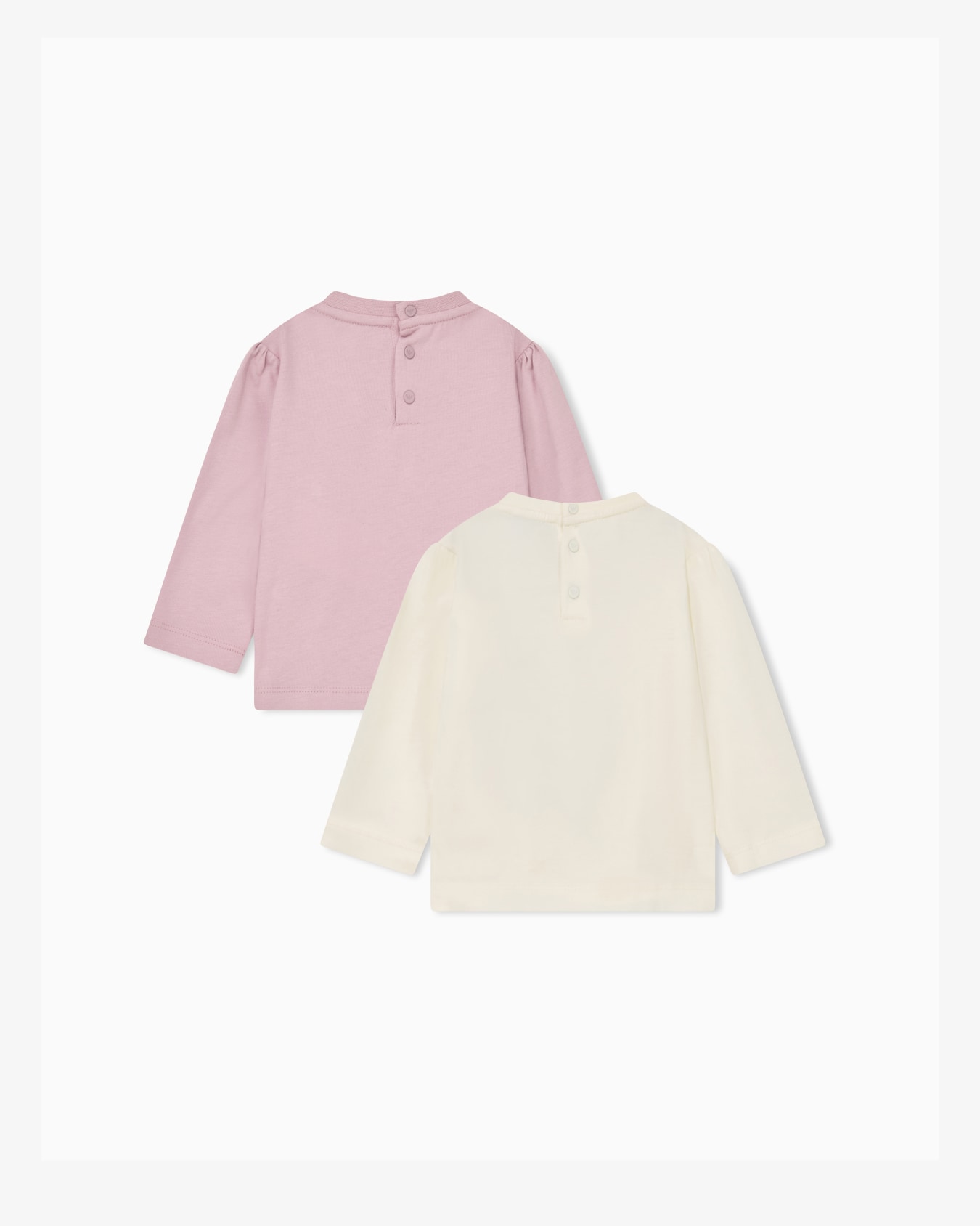 Emporio Armani Dziewczęcy dwupak T-shirtów z długim rękawem z brokatowym sercem - 3