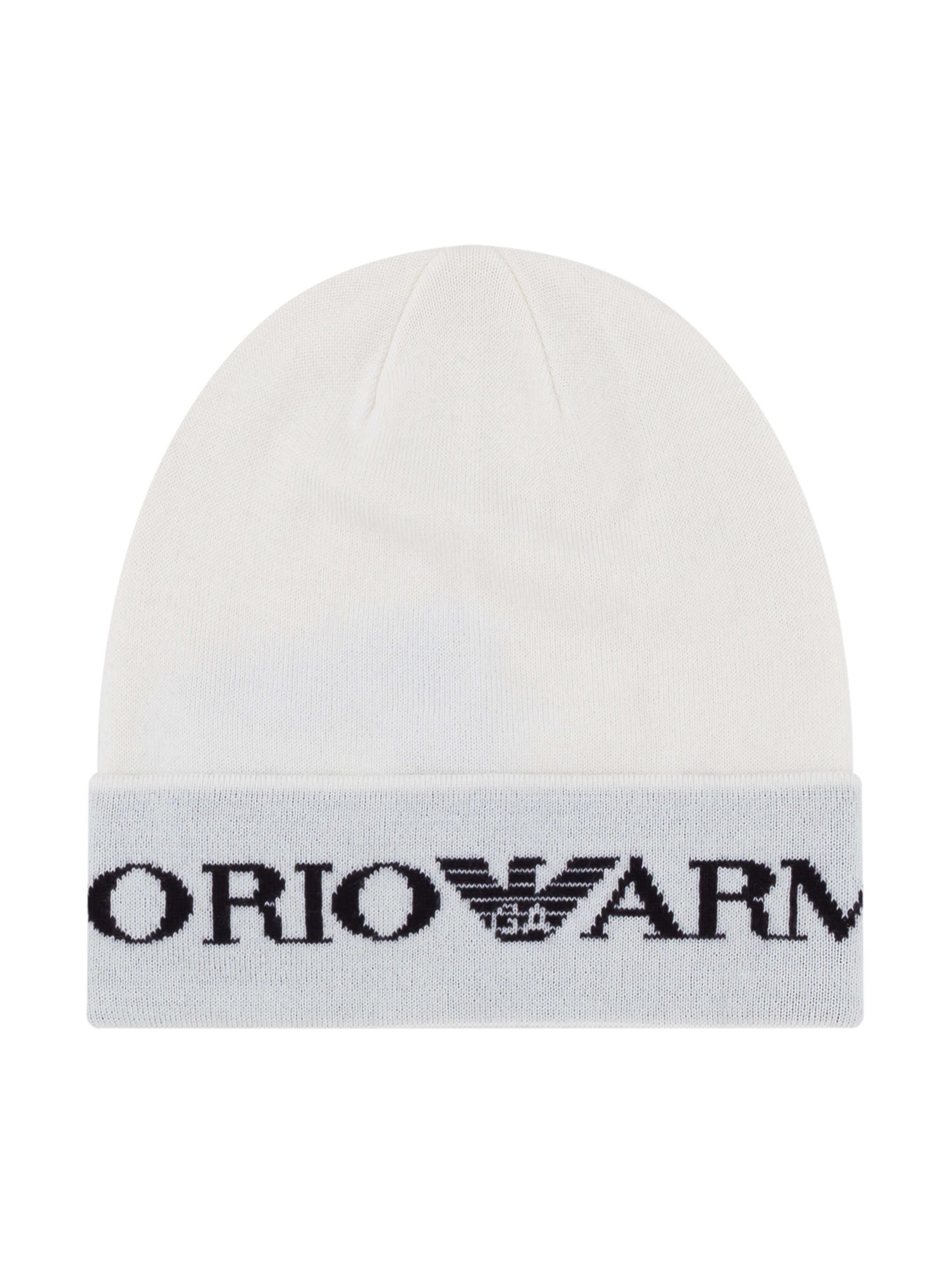 Emporio Armani Kids Knitted White Hat and Scarf Set with Intarsia Logo - 3