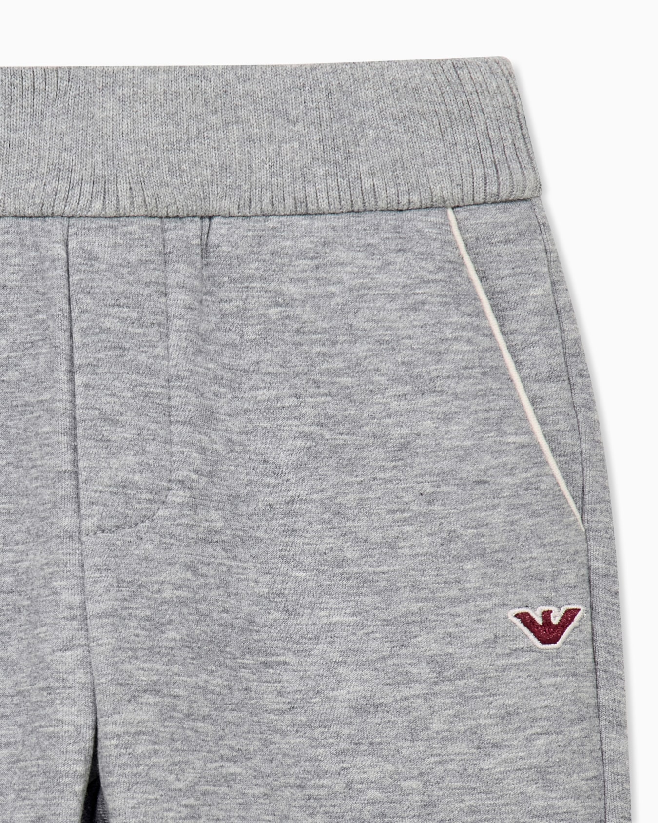 Emporio Armani Dziecięce spodnie dresowe z double jersey z haftowanym logo - 2