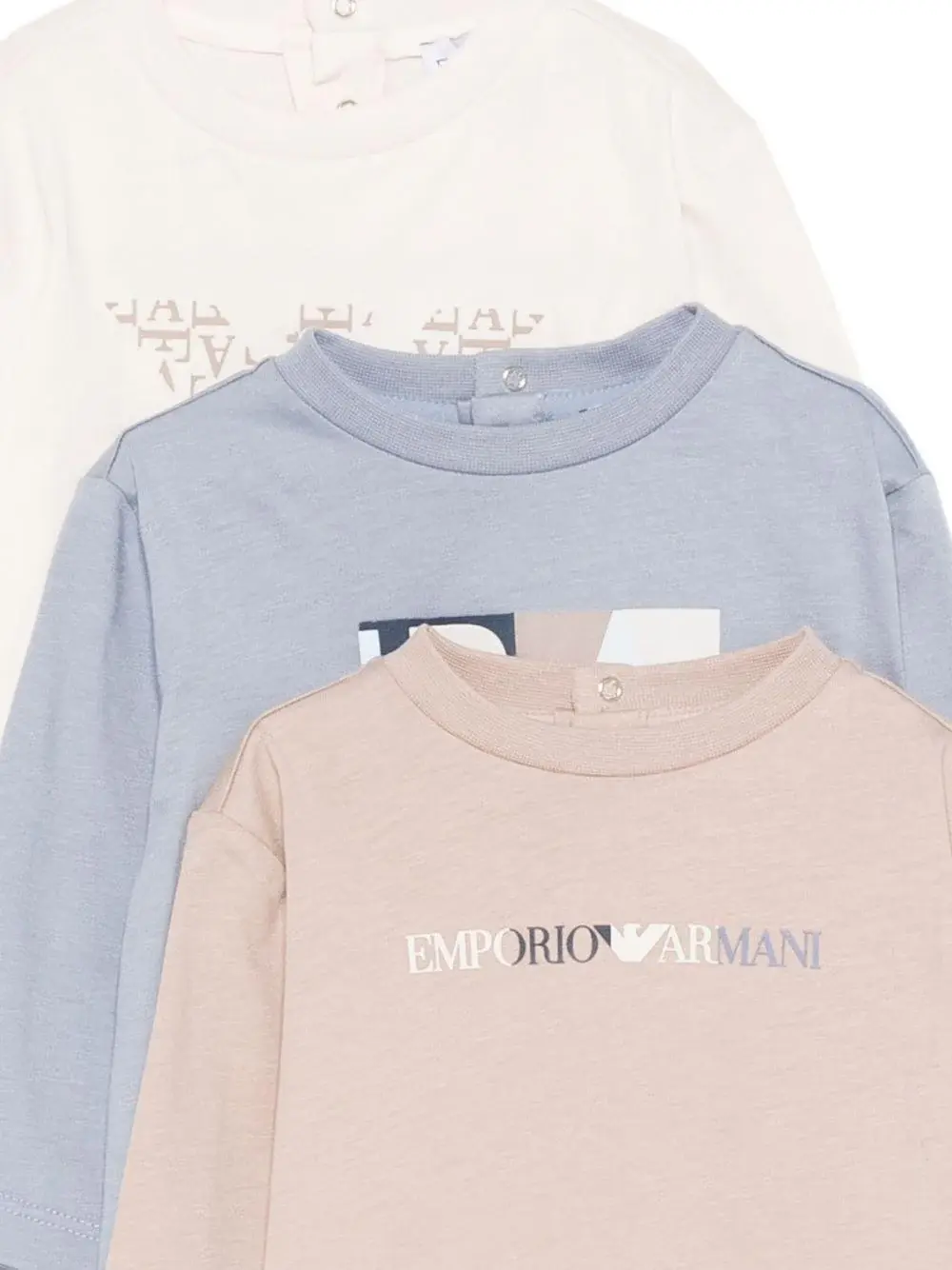 Emporio Armani Dziecięcy trzypak T-shirtów z długim rękawem z logo - 2