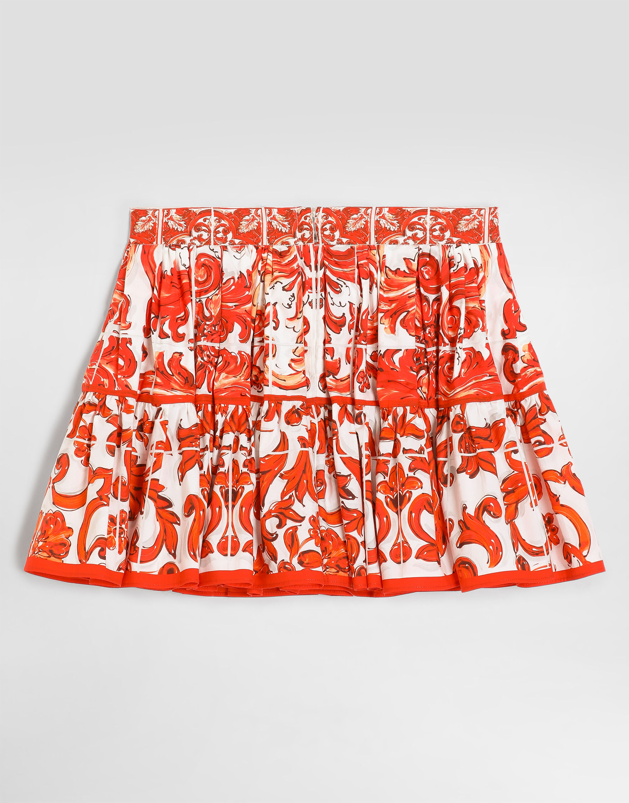 Dolce & Gabbana Kids Girls Majolica-Print Poplin Skirt - 2