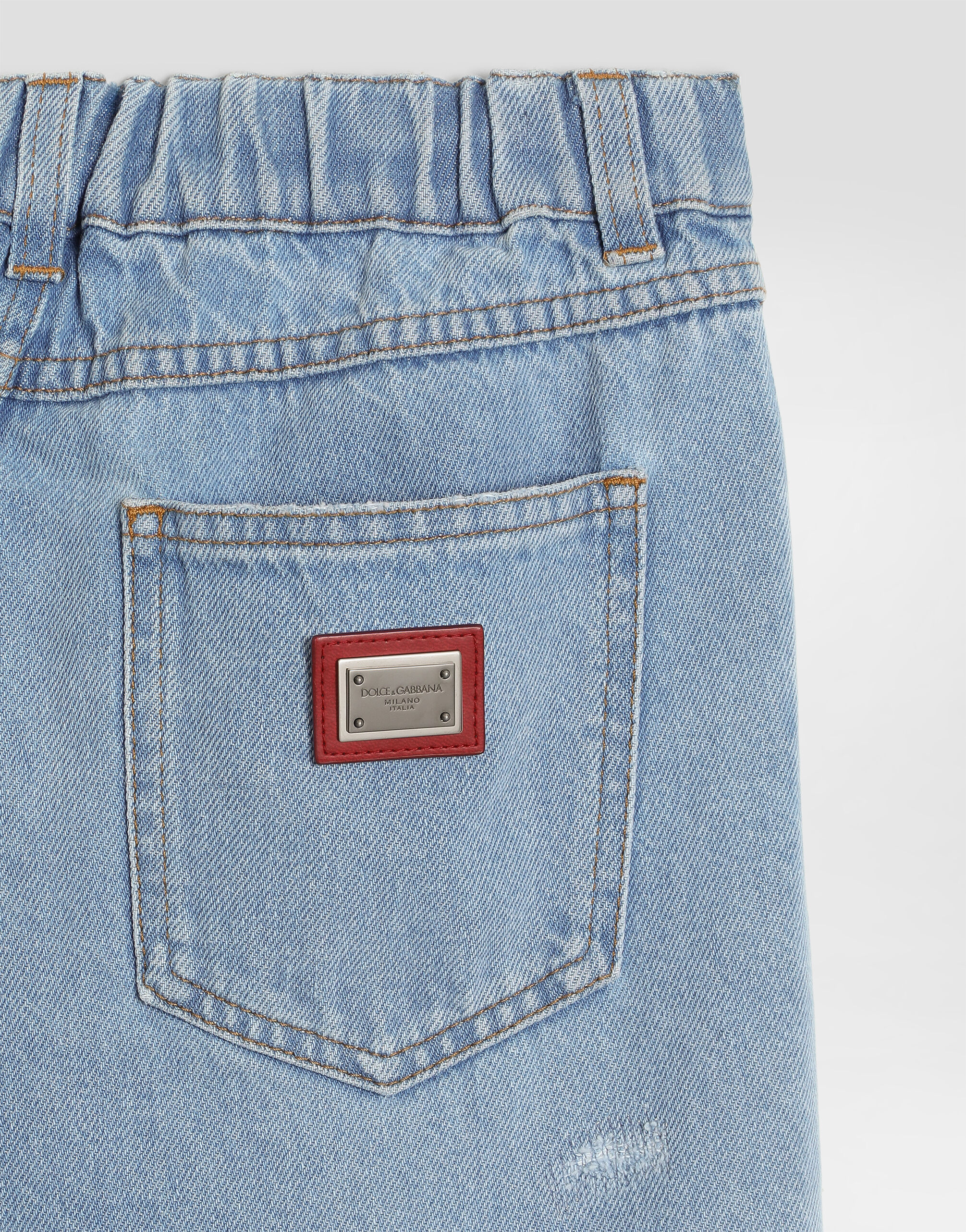 Dolce & Gabbana Kids Chłopięce spodnie dżinsowe pięciokieszonkowe - 5