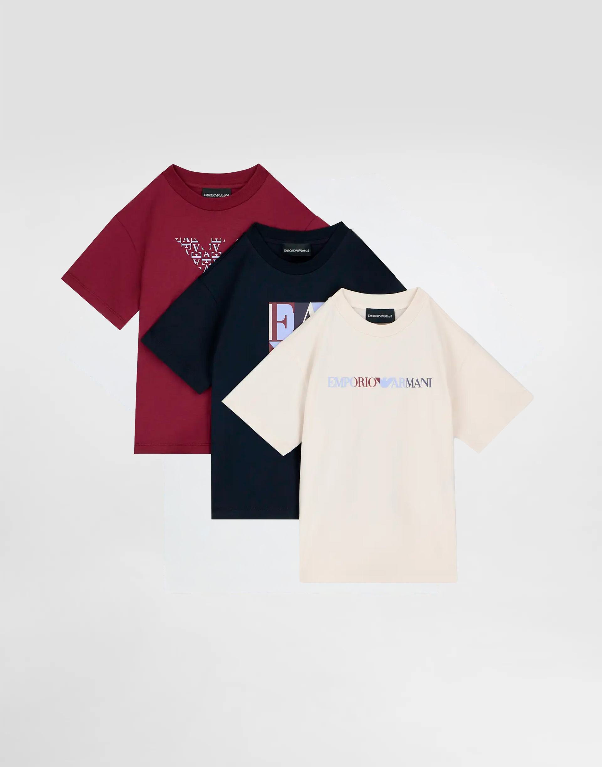 Emporio Armani Dziecięcy trójpak T-shirtów z okrągłym dekoltem z nadrukiem graficznym - 1