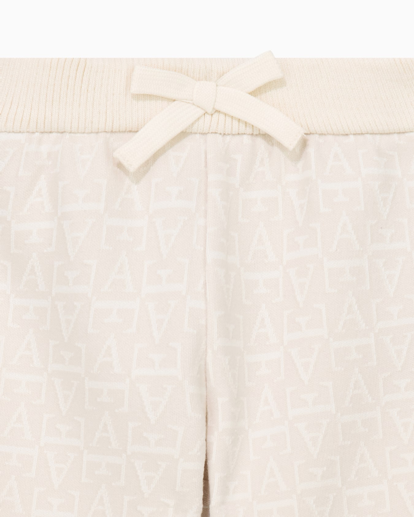 Emporio Armani Dziewczęce spodnie dresowe z żakardu double jersey z kokardą - 2
