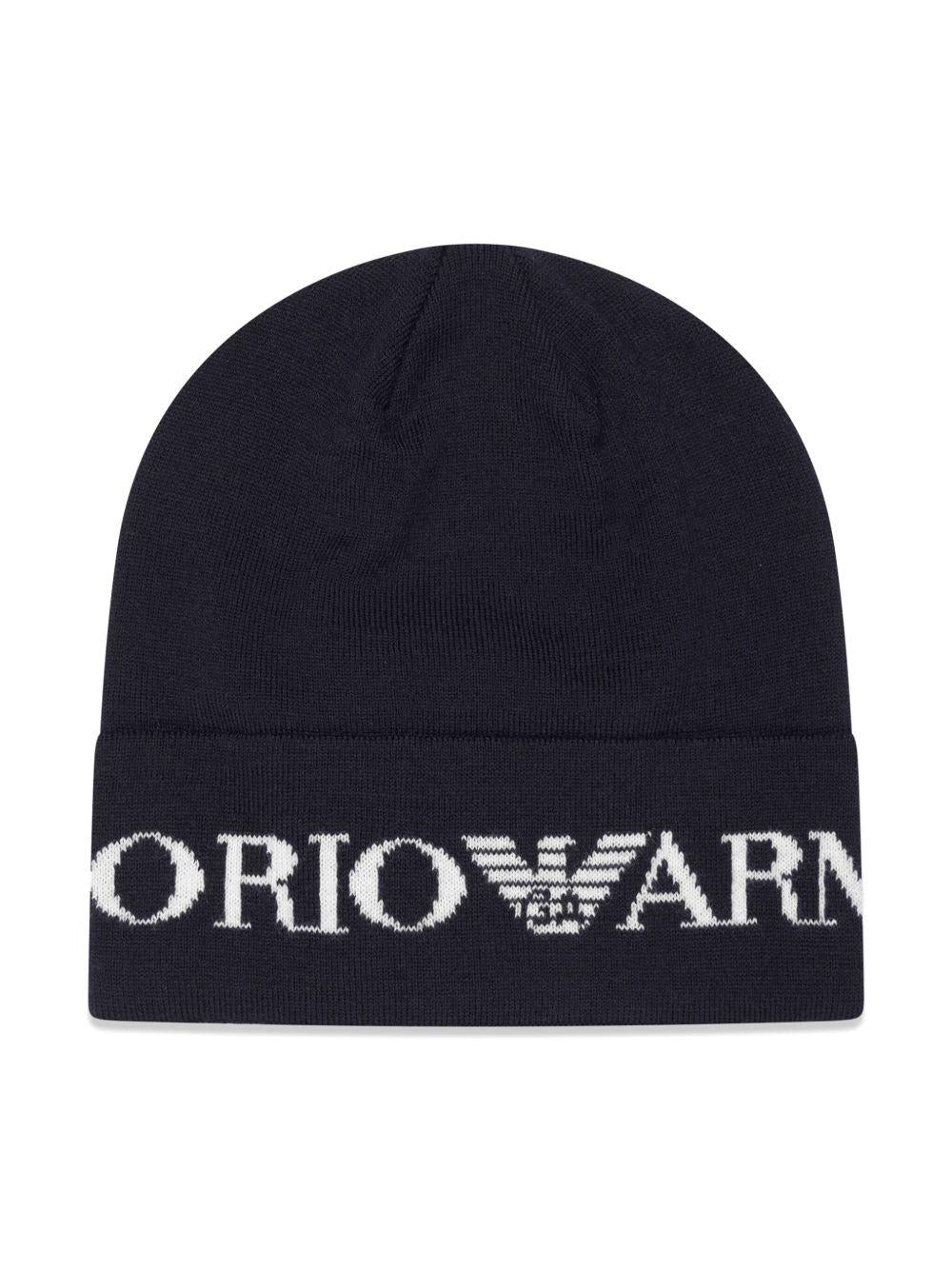 Emporio Armani Kids Knitted Hat and Scarf Set with Intarsia Logo - 4