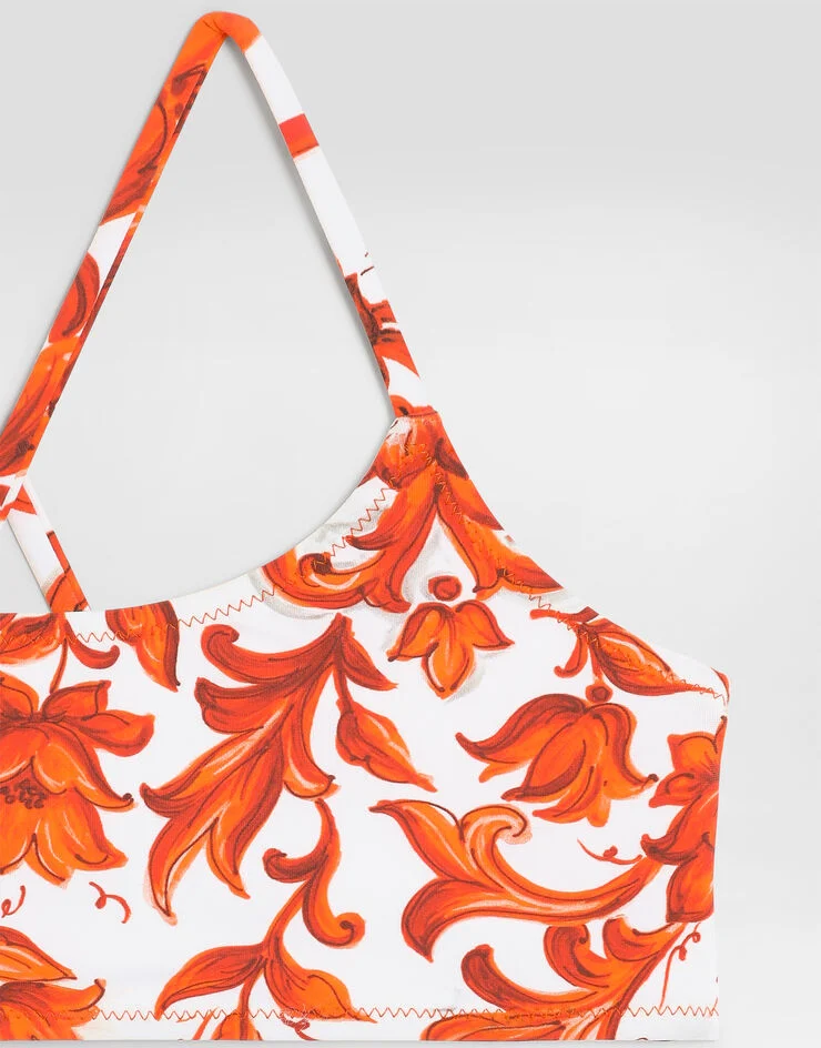 Dolce & Gabbana Kids Dziewczęcy dwuczęściowy kostium kąpielowy z nadrukiem Majolica - 2