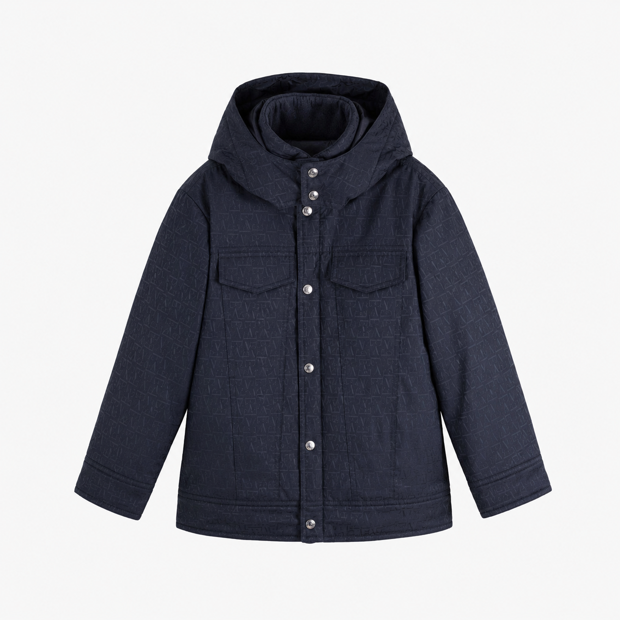 Emporio Armani Dziecięca kurtka z kapturem z żakardowym monogramem - 1
