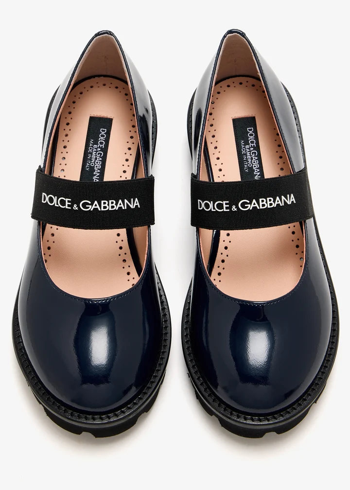 Dolce & Gabbana Kids Girls Patent Leather Ballerina Flats - 1