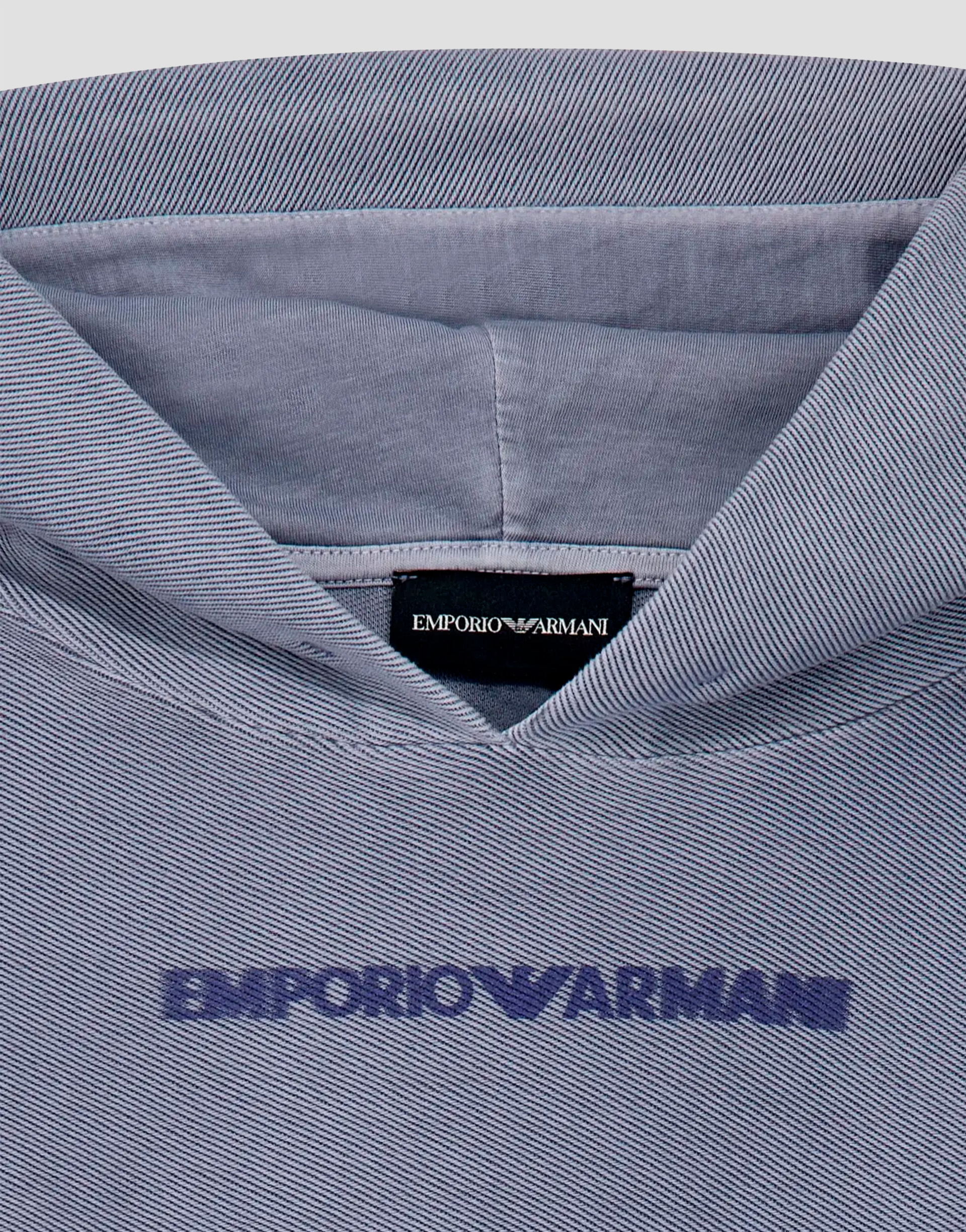 Emporio Armani Dziecięca bluza z kapturem z bawełny z teksturą ukośnego jerseyu - 4