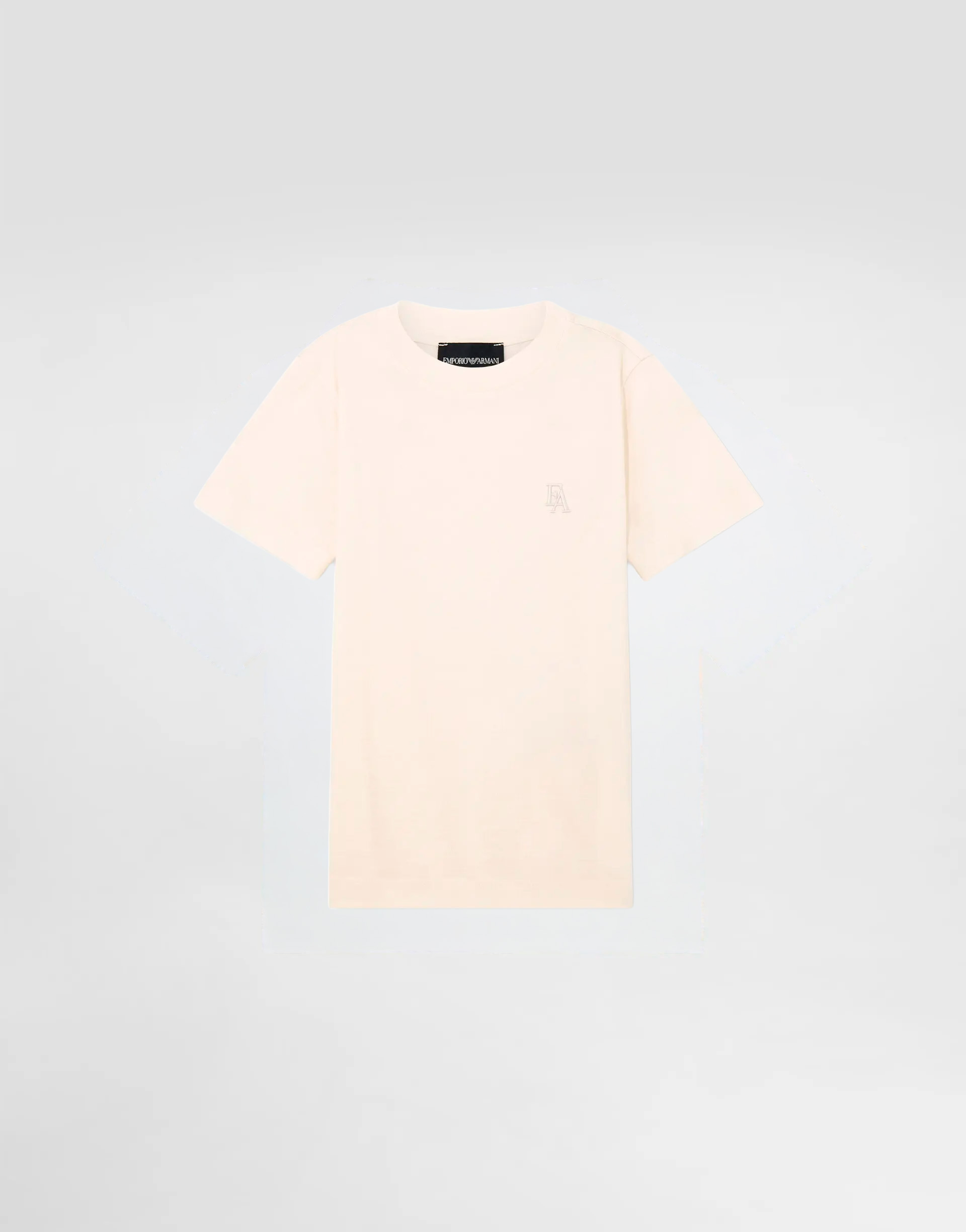 Emporio Armani Dziecięcy T-shirt z mieszanki lyocell z haftowanym logo - 1