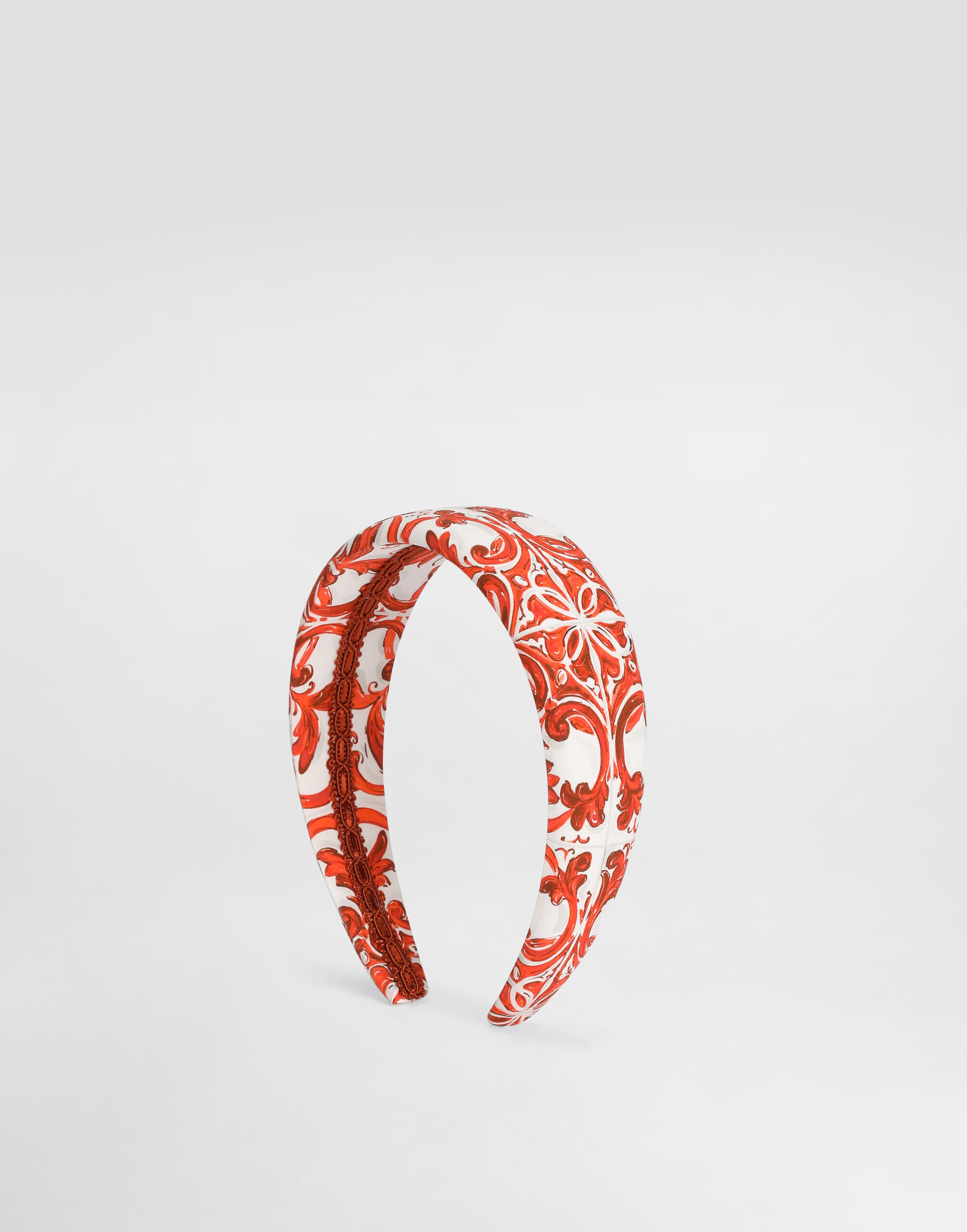 Dolce & Gabbana Kids Girls Majolica-Print Poplin Headband - 2