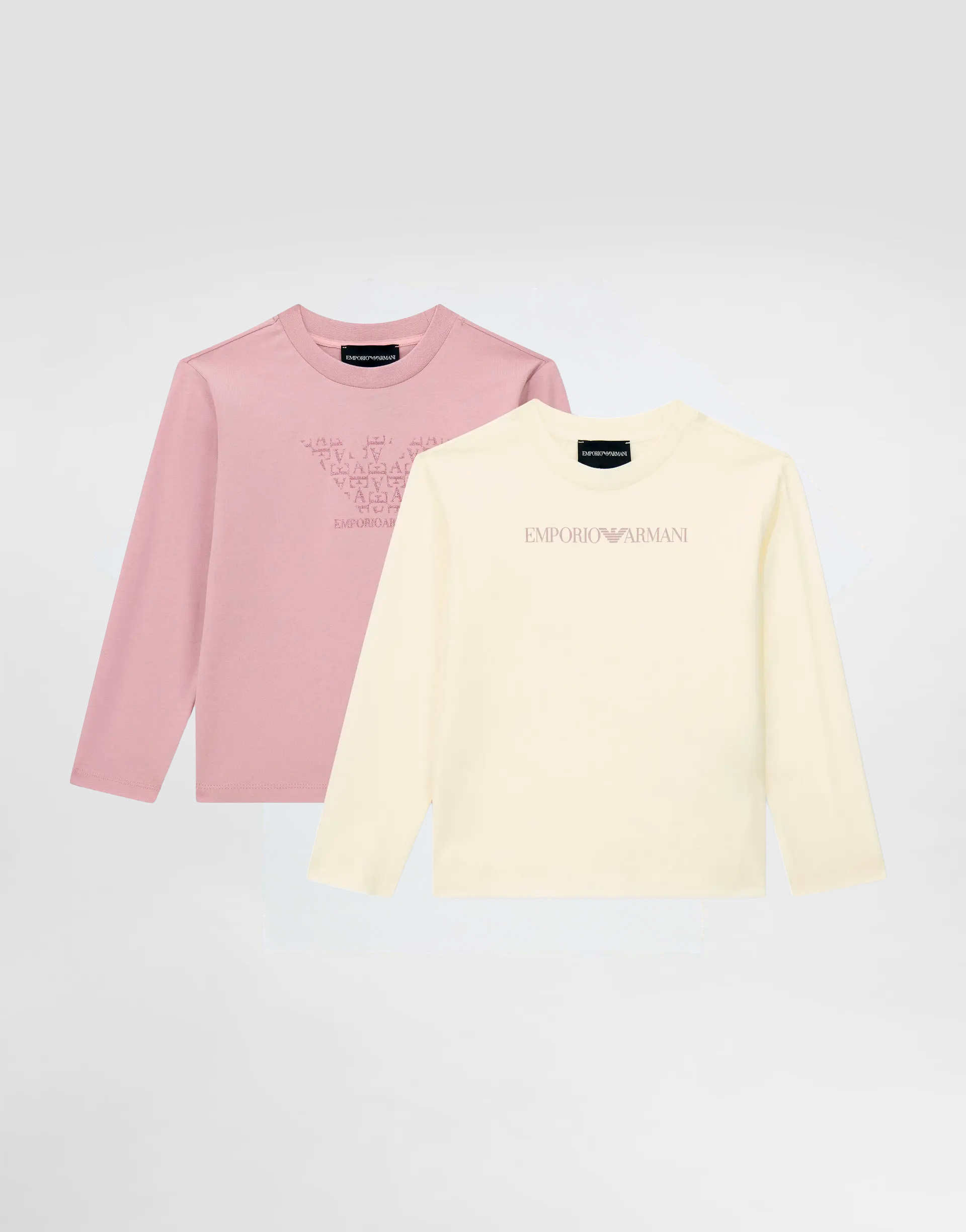 Emporio Armani Dziecięcy dwupak T-shirtów z długim rękawem i okrągłym dekoltem - 3