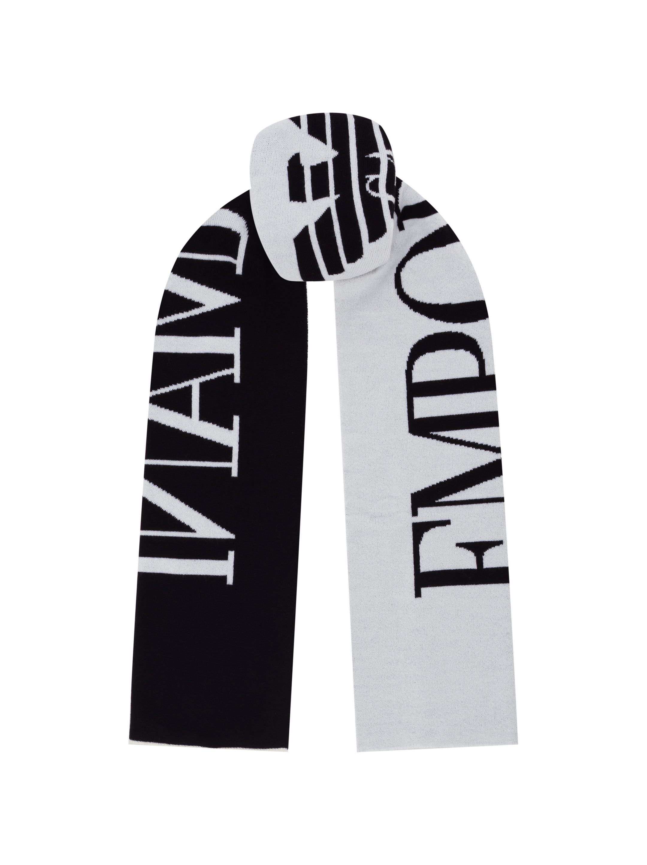Emporio Armani Kids Knitted White Hat and Scarf Set with Intarsia Logo - 5