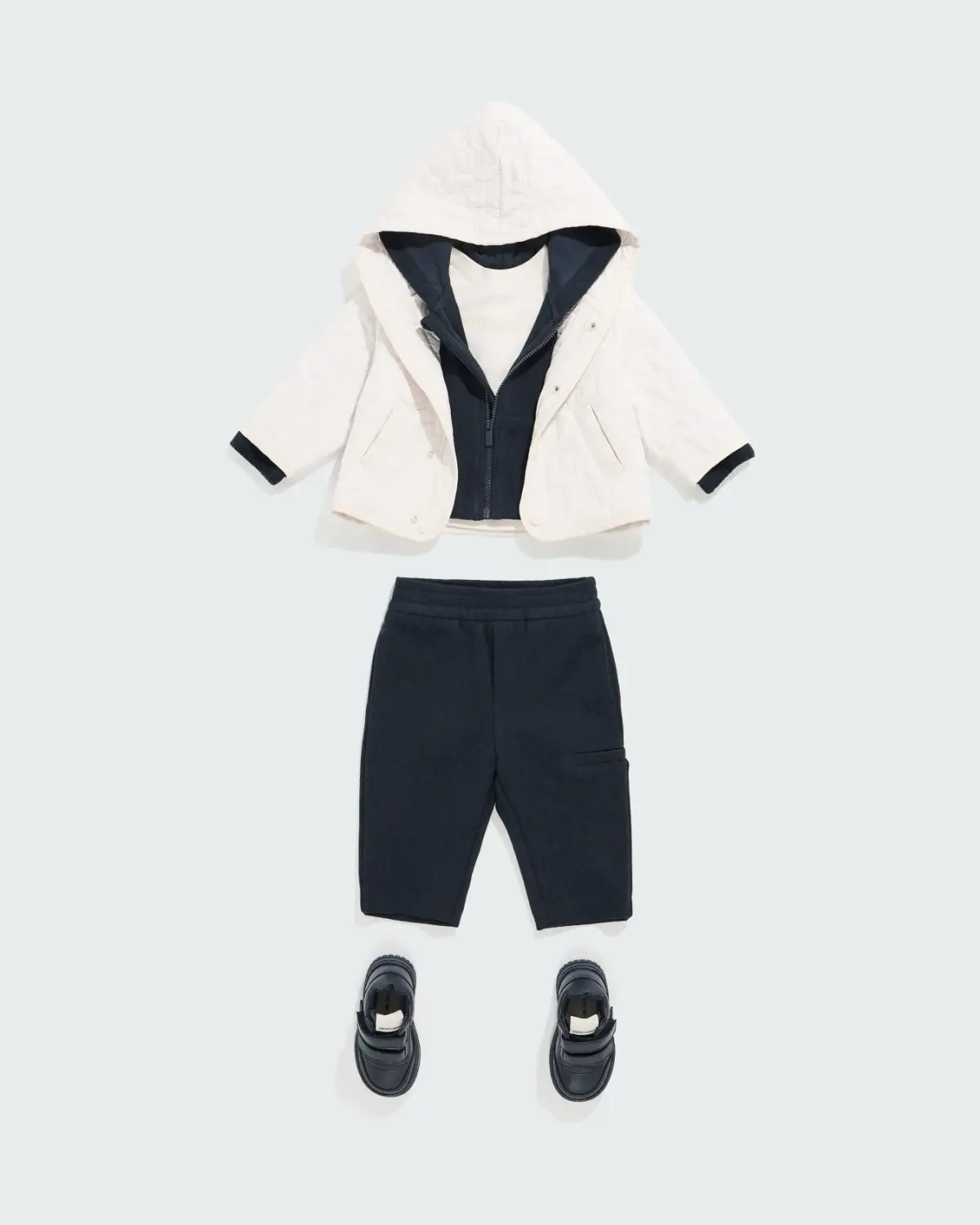 Emporio Armani Dziecięca bluza z kapturem na zamek z żakardu double jersey - 4
