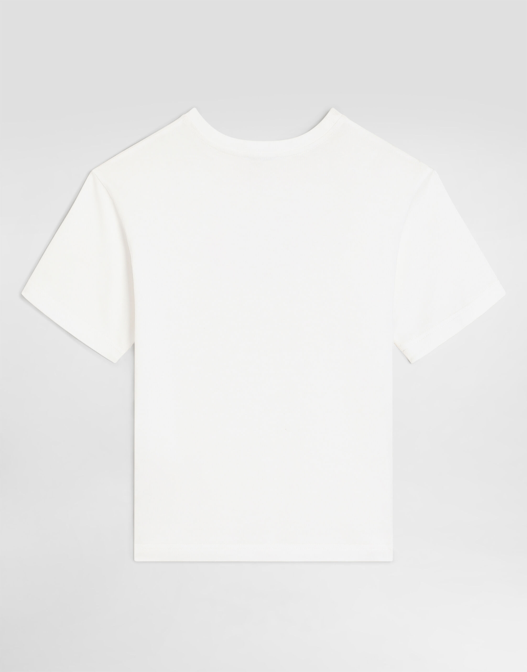Dolce & Gabbana Kids Dziecięcy T-shirt z jerseyu z wytłoczonym logo DG i nadrukiem Majolica - 3