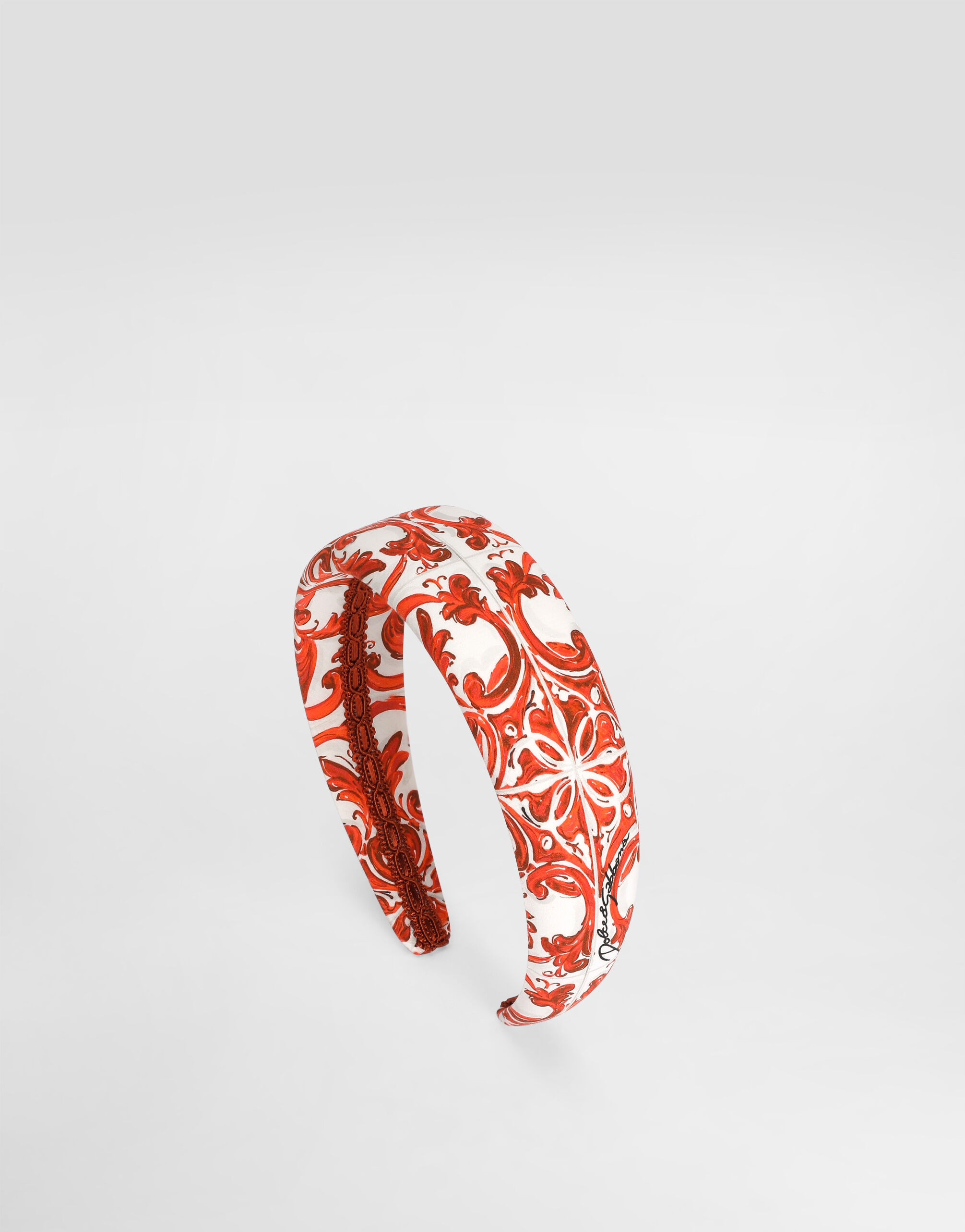 Dolce & Gabbana Kids Girls Majolica-Print Poplin Headband - 3