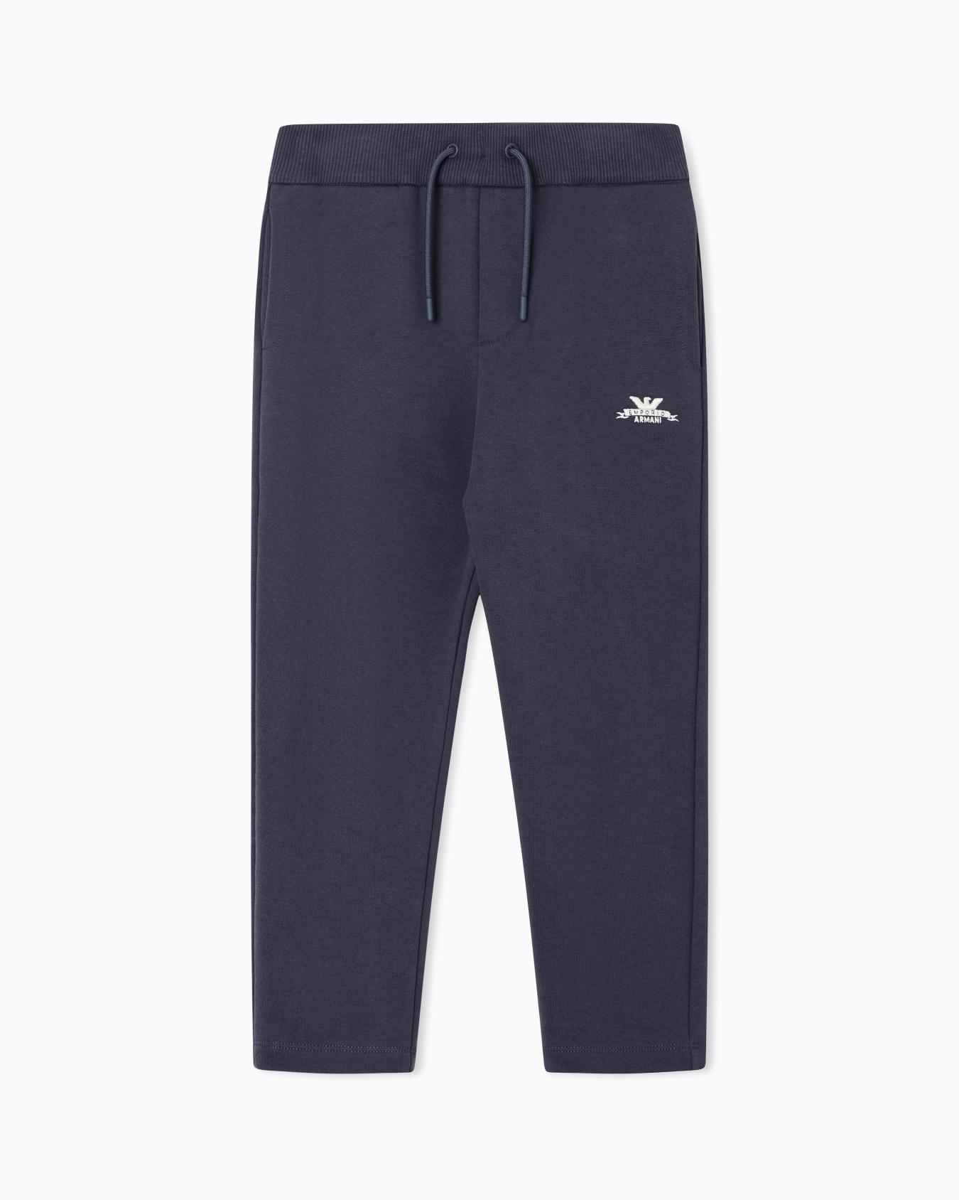 Emporio Armani Dziecięce spodnie dresowe z polaru bawełnianego z haftowanym logo - 1