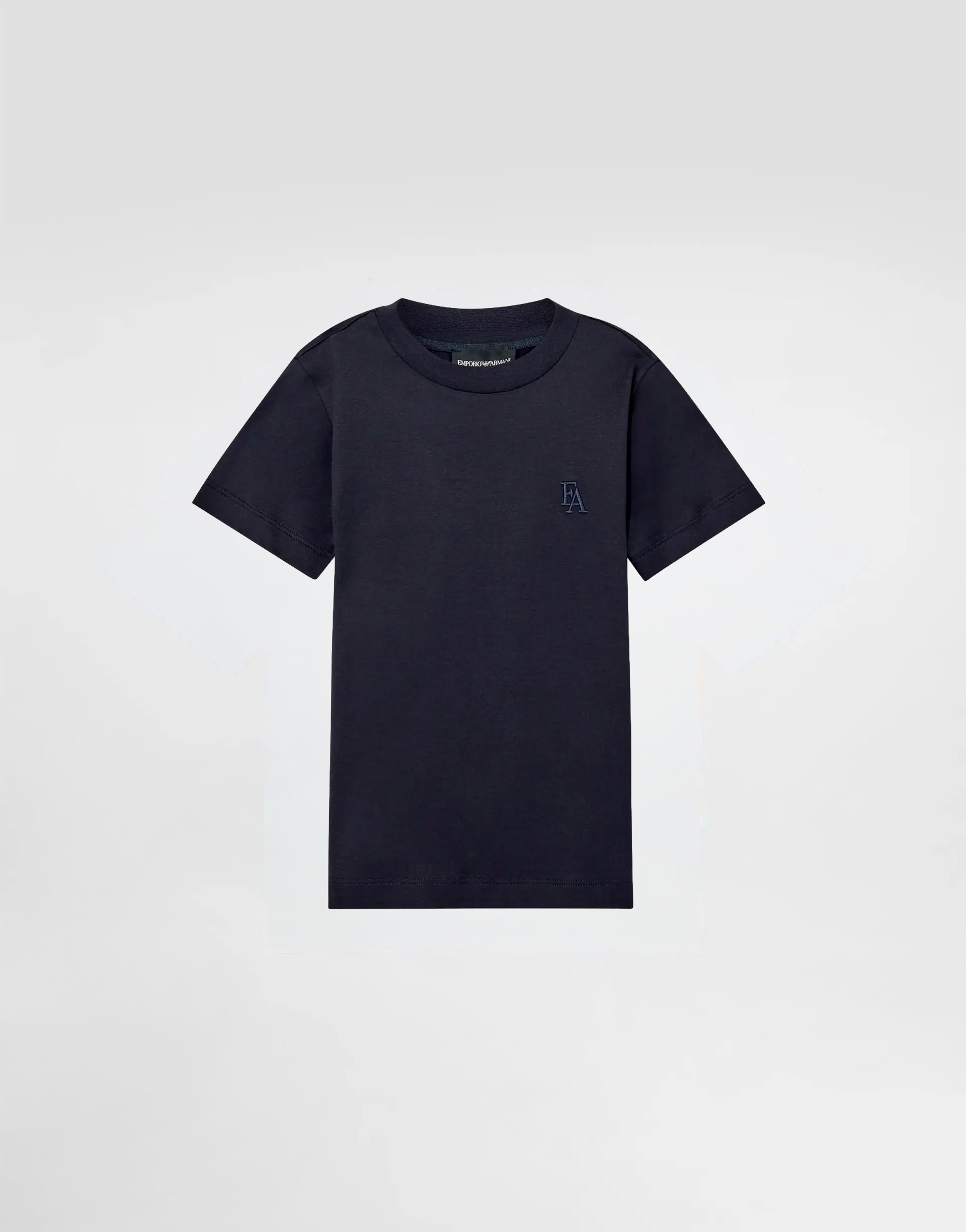 Emporio Armani Dziecięcy T-shirt z mieszanki lyocell z haftowanym logo - 1